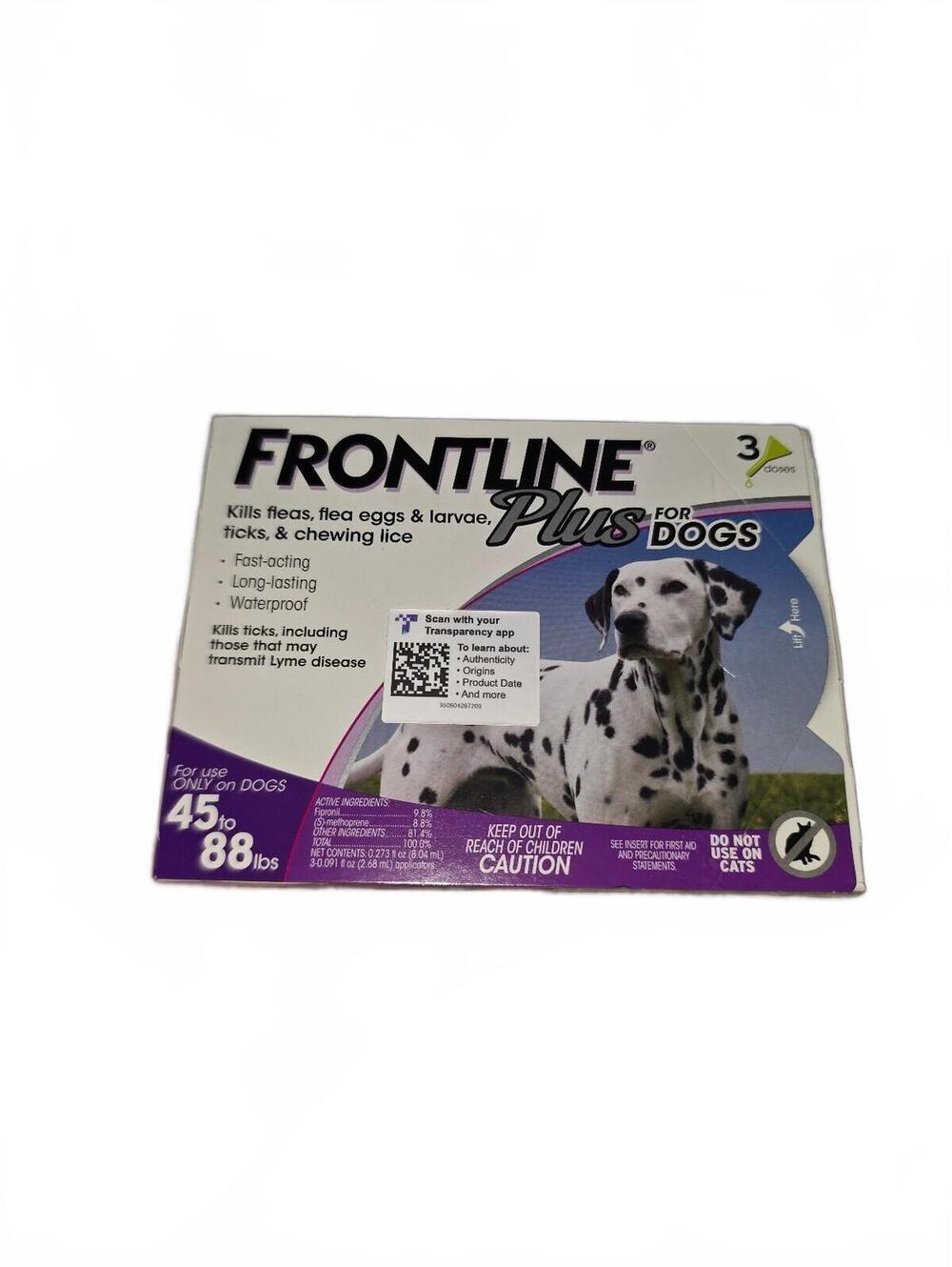 Frontline Plus for Dogs 45-88 lbs 3 Pack